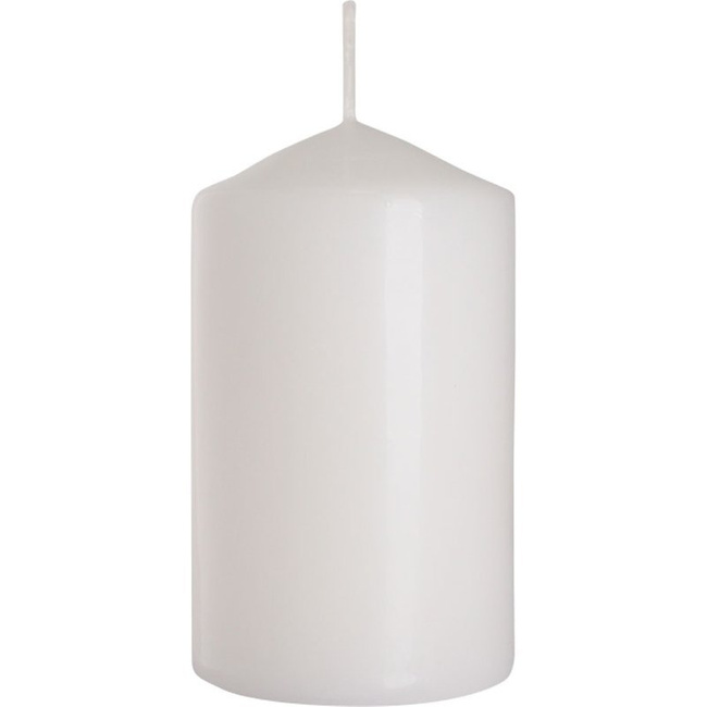 Bispol pillar unscented solid candle 100/58 mm - White