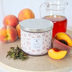 Vela perfumada en vaso 3 mechas - White Peach Oolong Woodbridge