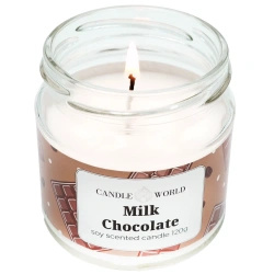 Candle World sójová svíčka s vůní čokolády v dóze Milk Chocolate 120 g 