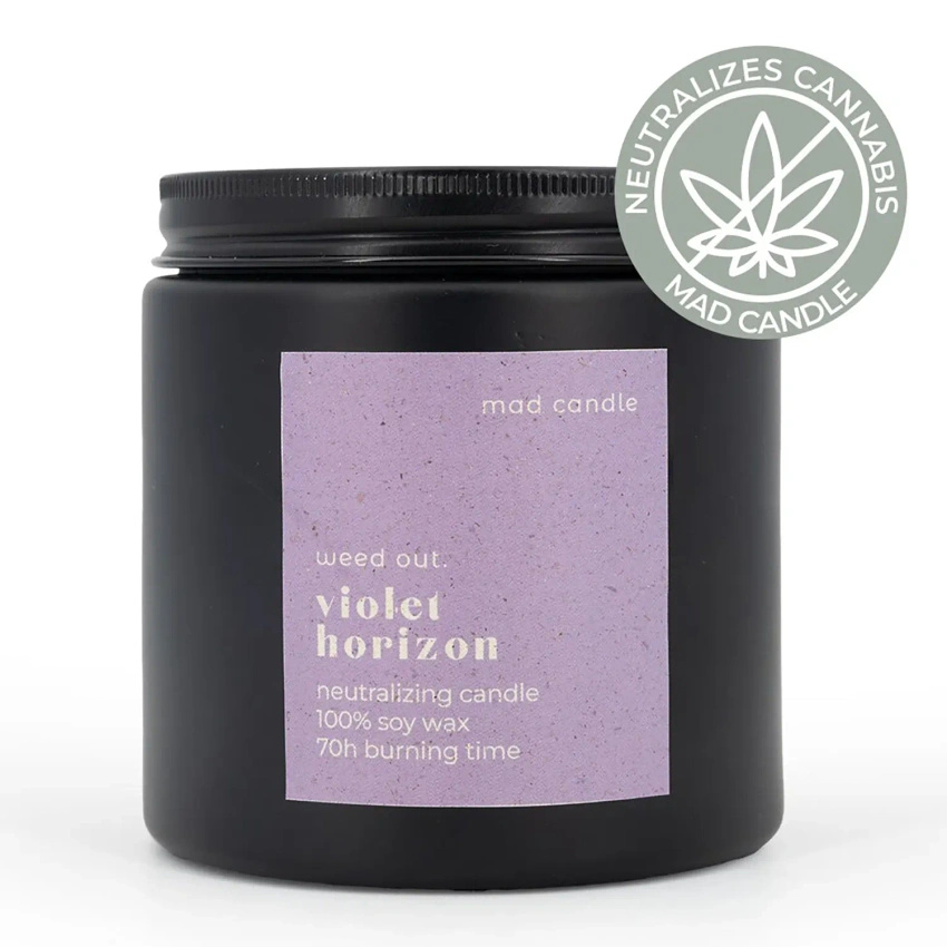 Candela di soia anti odore Violet Horizon Mad Candle 350 g