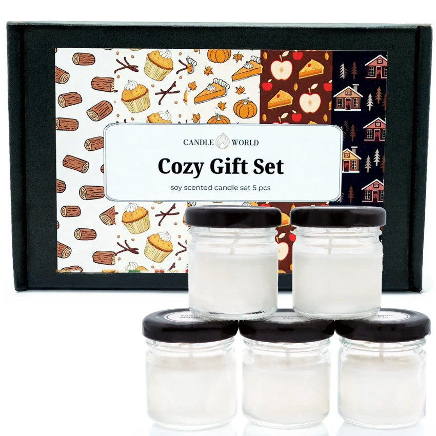 Candle World geschenkset Cozy Soja-Duftkerzen 5x20g