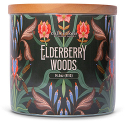 Colonial Candle Deco Collection bougie de soja parfumée en verre 3 mèches 14.5 oz 411 g - Elderberry Woods