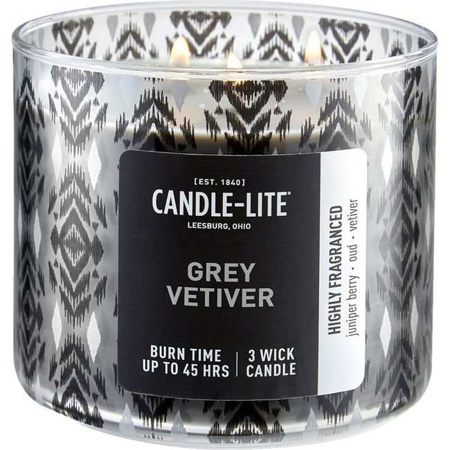 Bougie parfumée naturelle 3 mèches - Grey Vetiver Candle-lite