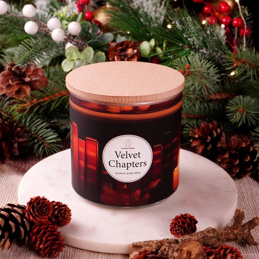 Candle World soja-Duftkerze 3 Dochte Velvet Chapters Vanille Moschus 460 g