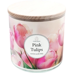 Candle World sójová svíčka s květinovou vůní 3 knoty Pink Tulips 460 g