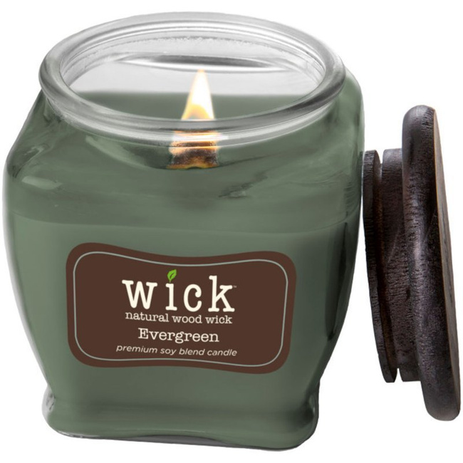 Vela perfumada de soja mecha de madera Colonial Candle Wick - Evergreen