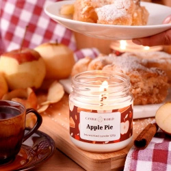 Candle World sojowa świeca zapachowa słoik Apple Pie 120 g Szarlotka