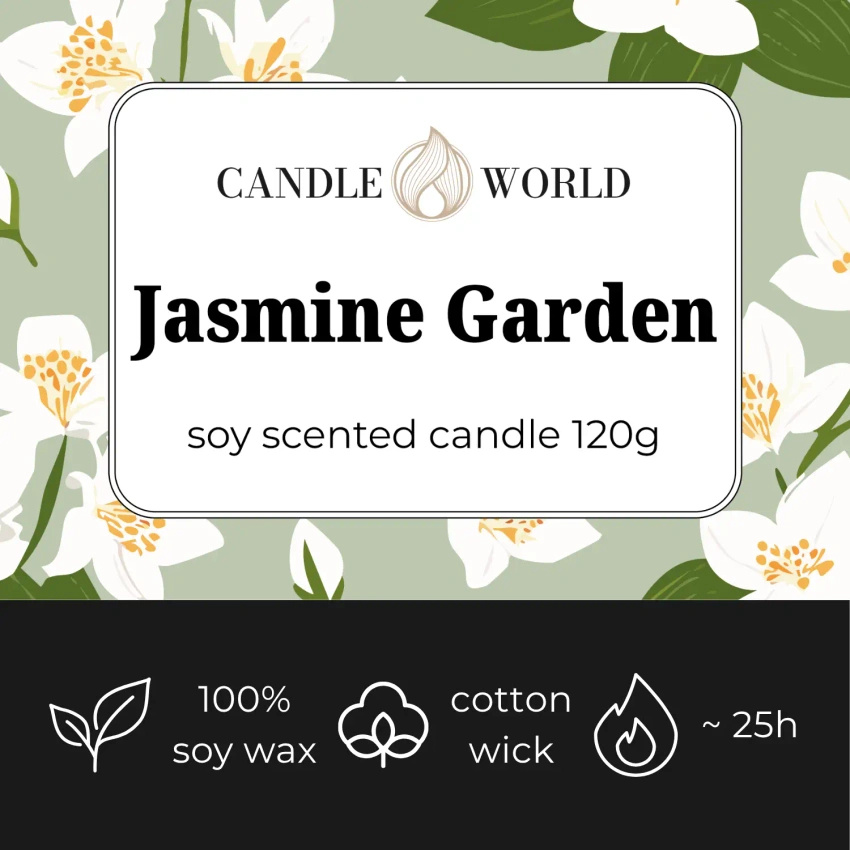 Candle World candela di soia profumata barattolo Jasmine Garden 120 g Gelsomino