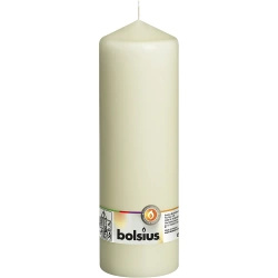 Bolsius świeca bryłowa pieńkowa słupek bezzapachowa 30 cm 300/98 mm - Kremowa