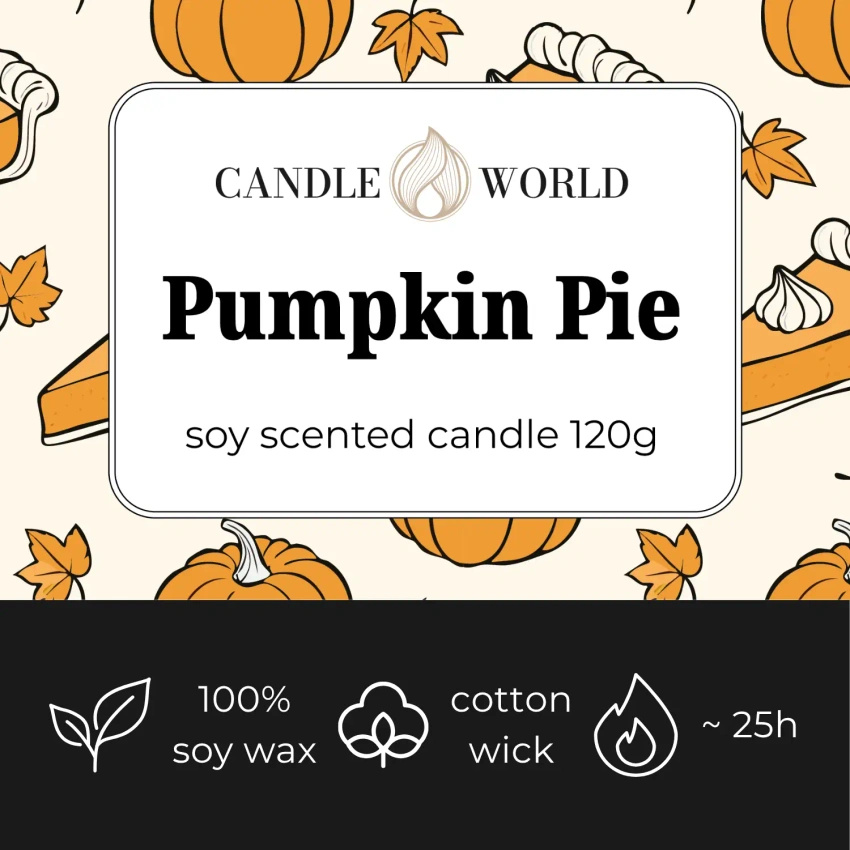 Candle World Soja Duftkerze Glas Pumpkin Pie 120 g Kürbis