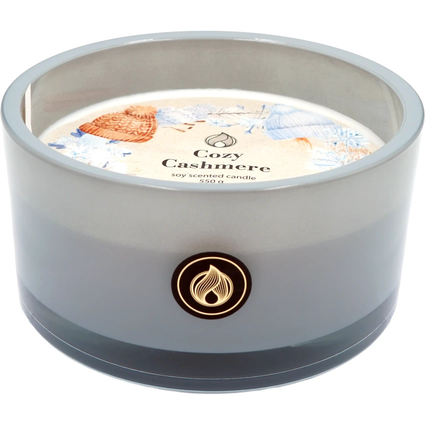 Candle World candela in vetro profumata alla soia Cozy Cashmere Cashmere 550 g