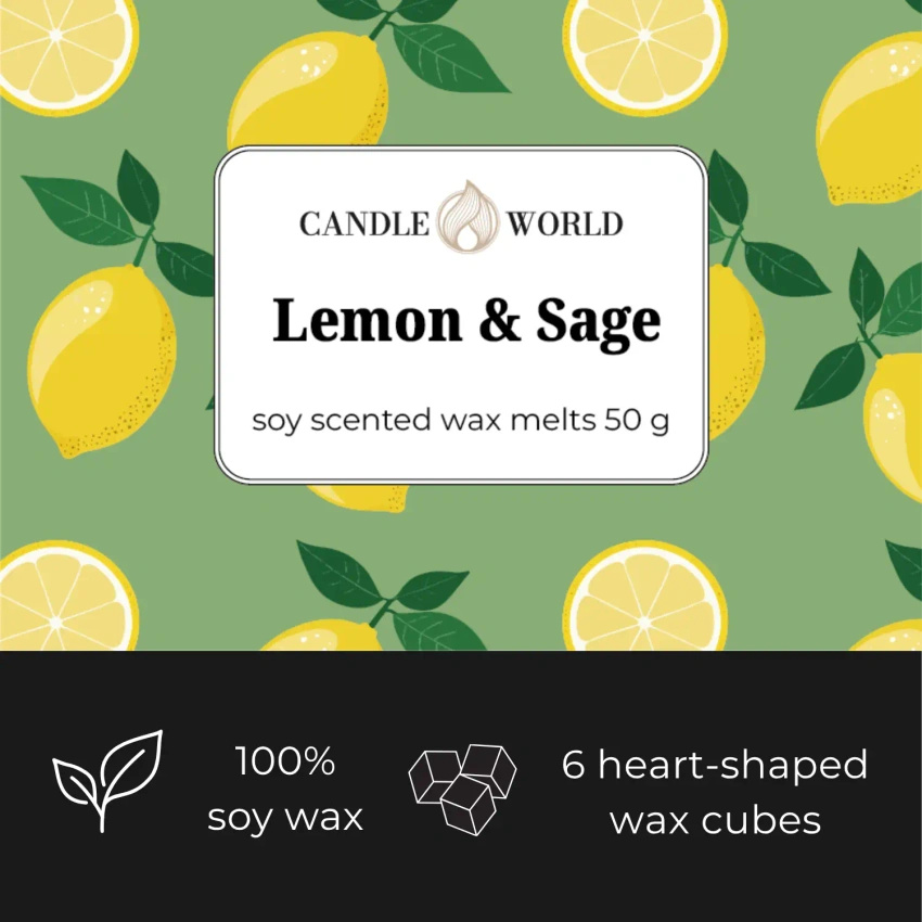 Candle World cera aromática de soja Lemon Sage 50 g Salvia Limón
