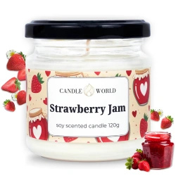 Candle World sojowa świeca zapachowa słoik Strawberry Jam 120 g Truskawka
