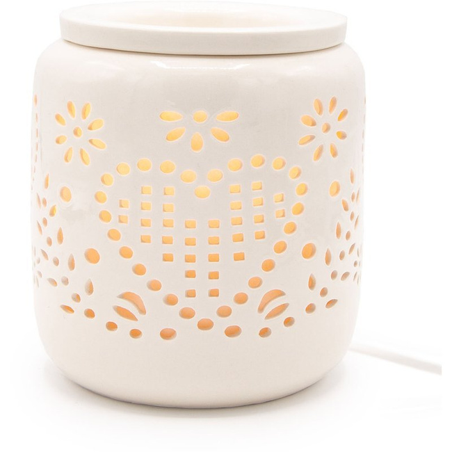 Electric wax burner for scented wax melts Romance white