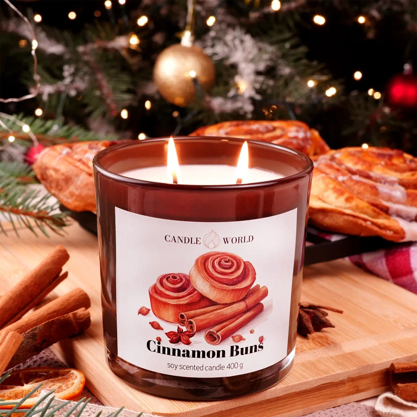 Candle World soy scented candle glass Cinnamon Buns Cinnamon 400 g