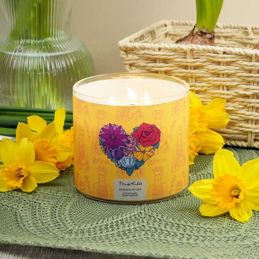 Frida Kahlo vela perfumada en vaso jazmín fruta Essence of Life 400 g