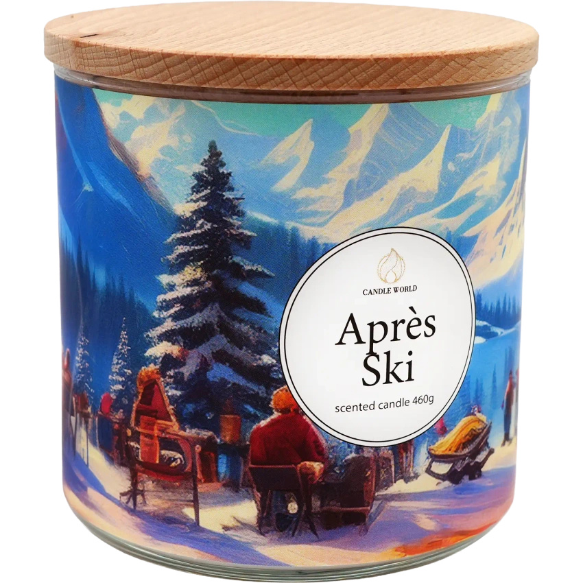 Candle World sojová vonná svíčka 3 knoty Après Ski Brusinka Šalvěj 460 g