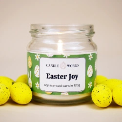 Candle World soja-Oster-Duftkerze im Glas Easter Joy 120 g