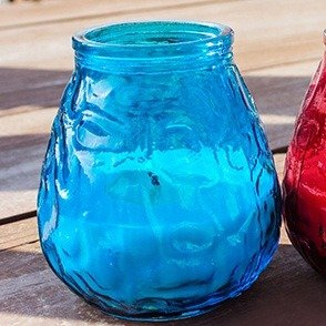 Unparfümierte Outdoor kerze im Glas Bispol Lowboy ~ 17 h - Rot