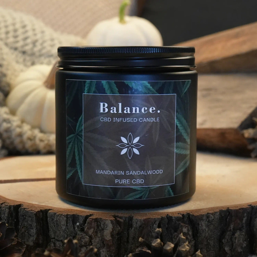 Soja Duftkerze CBD im Glas Balance Mandarin Sandalwood Candle Brothers 350 g
