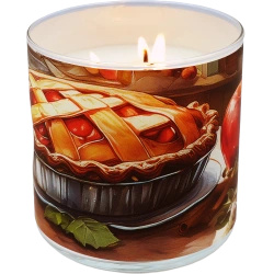 Candle World vela perfumada de soja 3 mechas Spiced Apple Manzana Canela 460 g