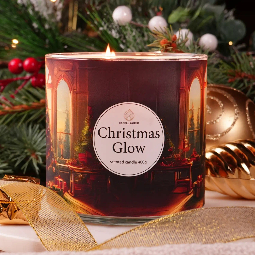 Candle World Soja Duftkerze Weihnachten 3 Dochte Christmas Glow 460 g