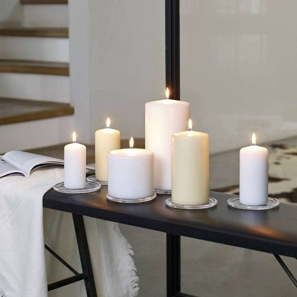 Bolsius pillar unscented solid candle 20cm 200/98 mm - White