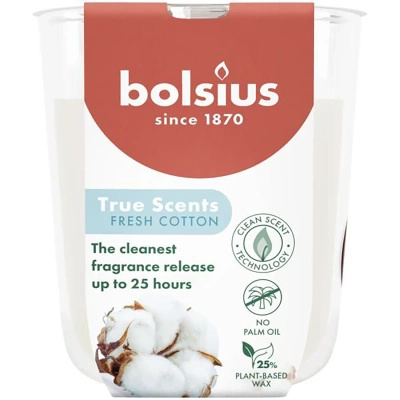 Bolsius True Scents bougie parfumée en verre 80/73 mm - Fresh Cotton Fresh Cotton
