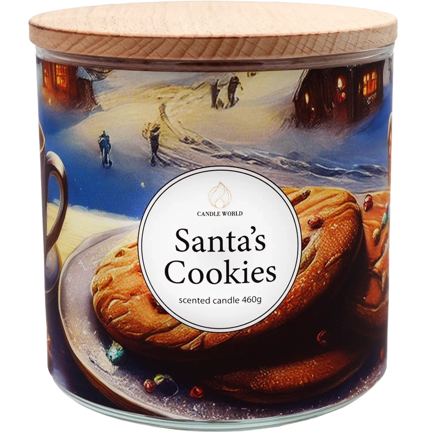 Candle World kerst geurkaars van soja 3 lonten Santa's Cookies 460 g