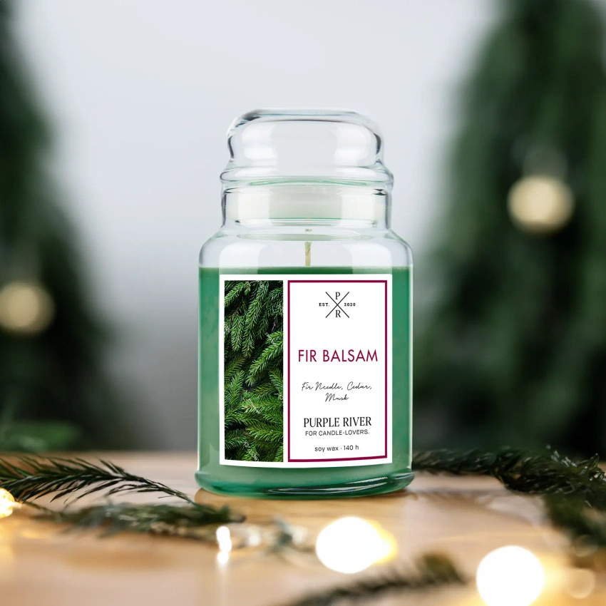 Duftkerze soja Fir Balsam Purple River 623 g