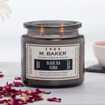 Colonial Candle M Baker large soy scented candle apothecary jar 14 oz 396 g - Black Tea Flora