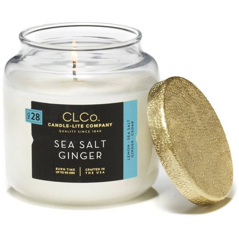 Large scented candle in glass - Sea Salt Ginger Candle-lite