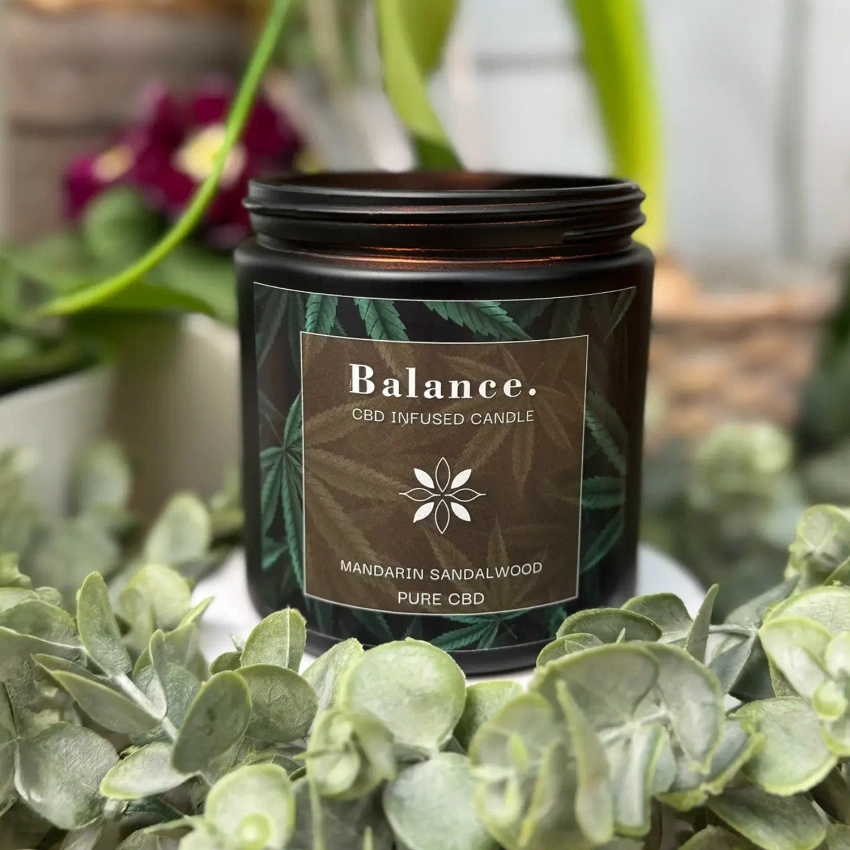 Sojová vonná svíčka CBD ve skle Balance Mandarin Sandalwood Candle Brothers 350 g
