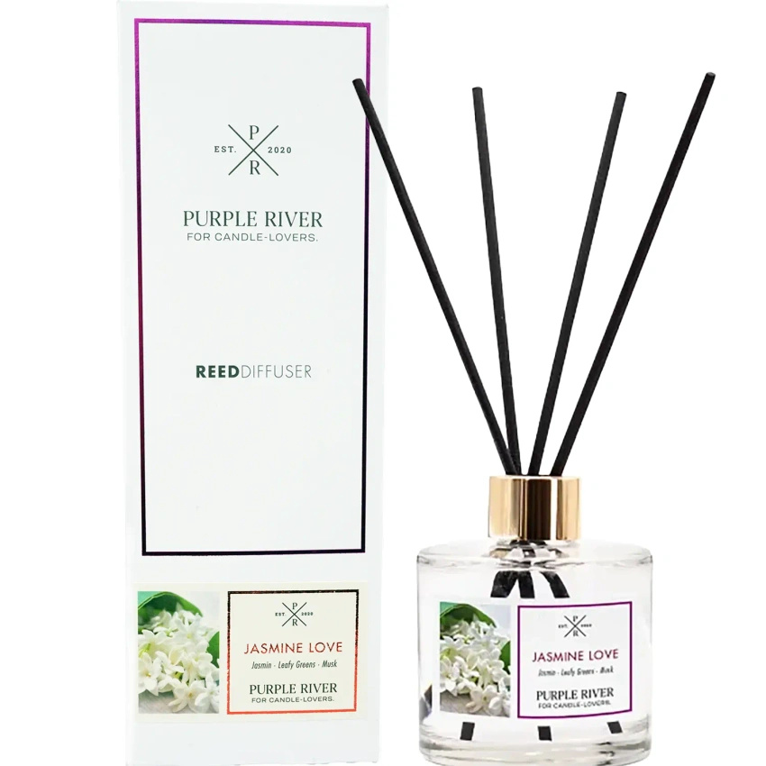 Purple River vonné tyčinky Jasmine Love ve skleněném flakonu o objemu 100 ml
