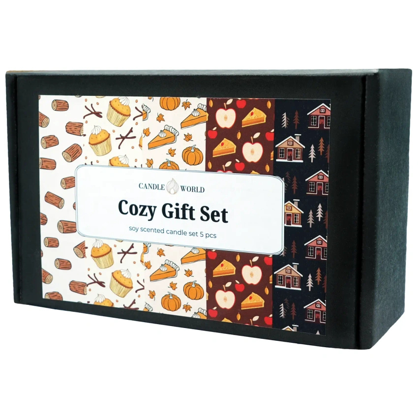 Candle World cadeauset Cozy soja geurkaarsen 5x20g