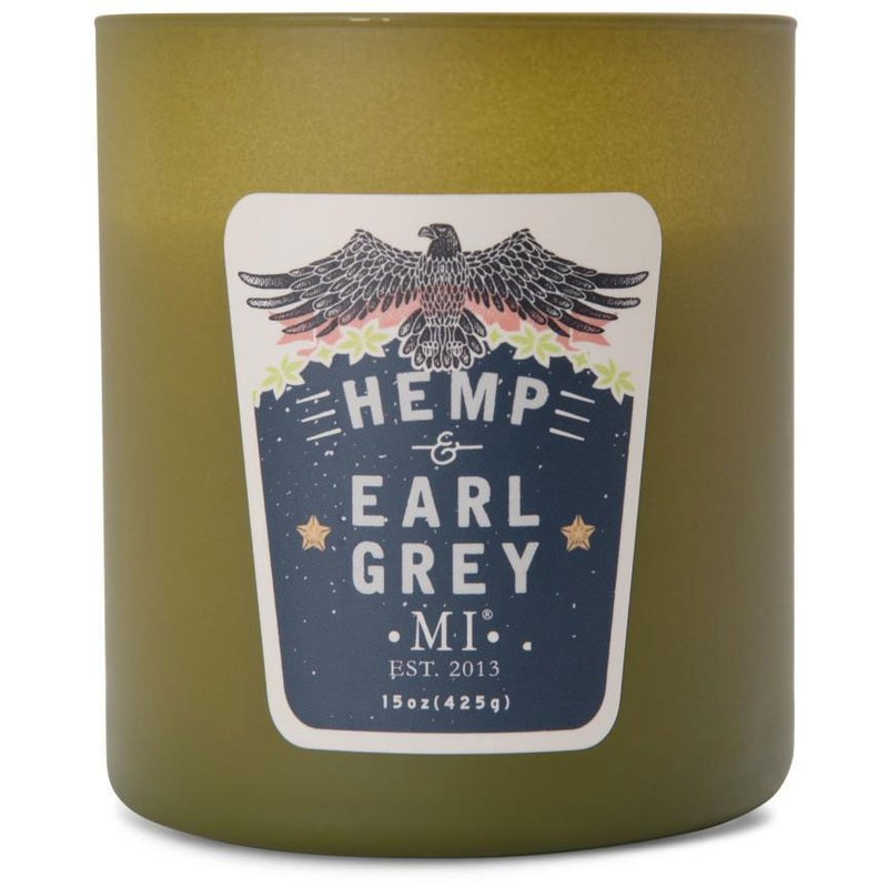 Colonial Candle Manly Indulgence All American bougie parfumée au soja 15 oz 425 g - Hemp & Earl Grey