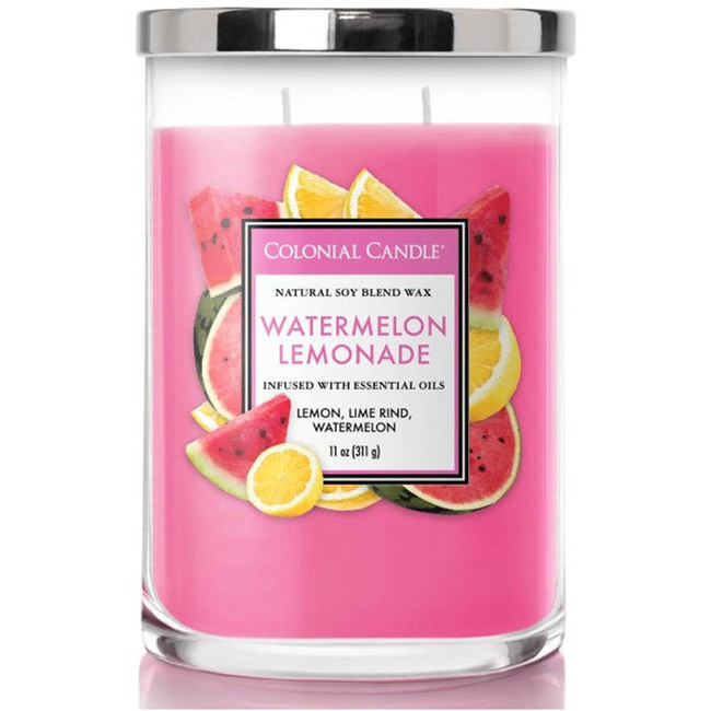 Sojowa świeca zapachowa z olejkami eterycznymi Watermelon Lemonade Colonial Candle