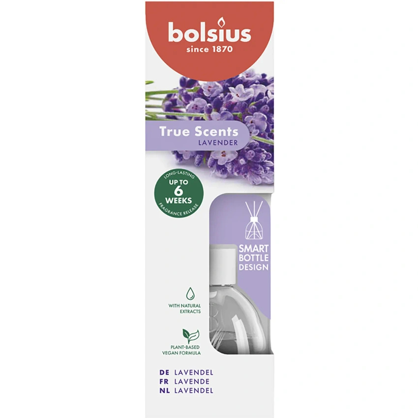 Bolsius True Scents geurverspreiders 60 ml glas - Lavendel Lavendel