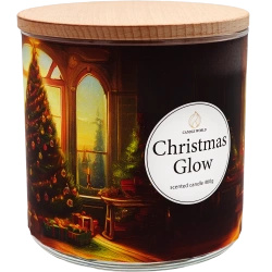 Candle World vánoční vonná svíčka sójová 3 knoty Christmas Glow 460 g