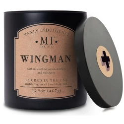 Sojowa świeca zapachowa dla mężczyzn w czarnym szkle mahoń bergamotka Wingman Colonial Candle 467 g