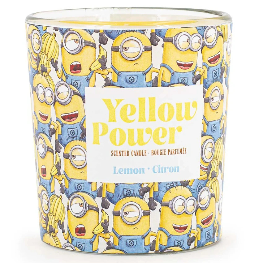 Minioni citronová skleněná vonná svíčka Yellow Power Lemon Minions 110 g