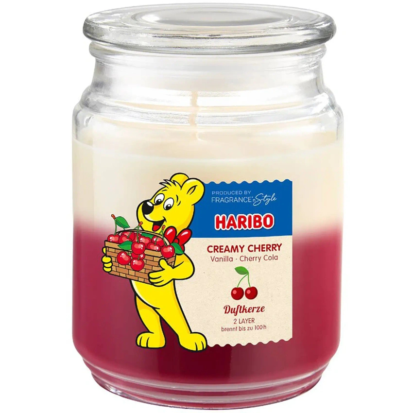 Haribo scented candle in glass 2in1 - Creamy Cherry