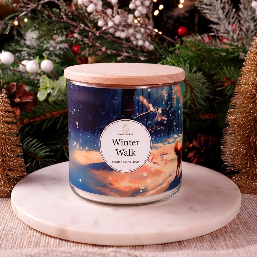 Candle World soy scented candle 3 wicks Winter Walk 460 g