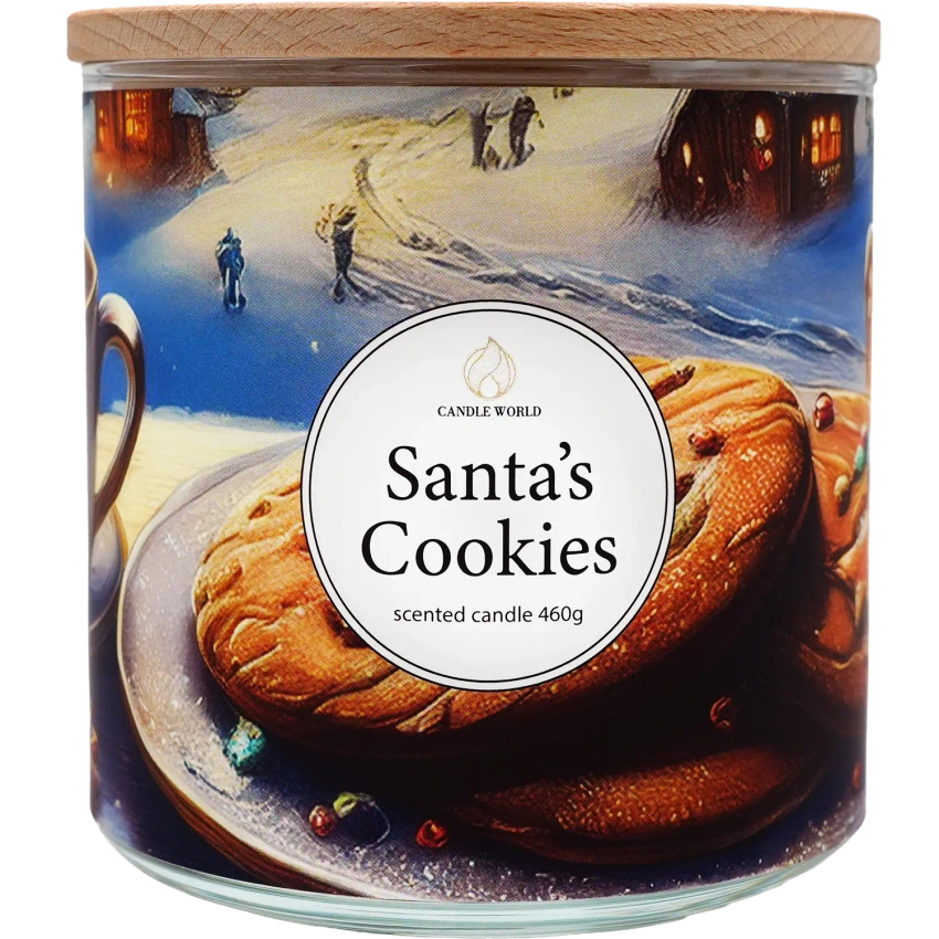 Candle World świąteczna sojowa świeca zapachowa 3 knoty Santa's Cookies 460 g