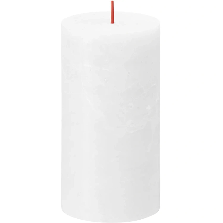 Bolsius tronco rústico poste de vela Rustic Shine 130/68 mm 13 cm - Blanco escarchado Blanco nublado