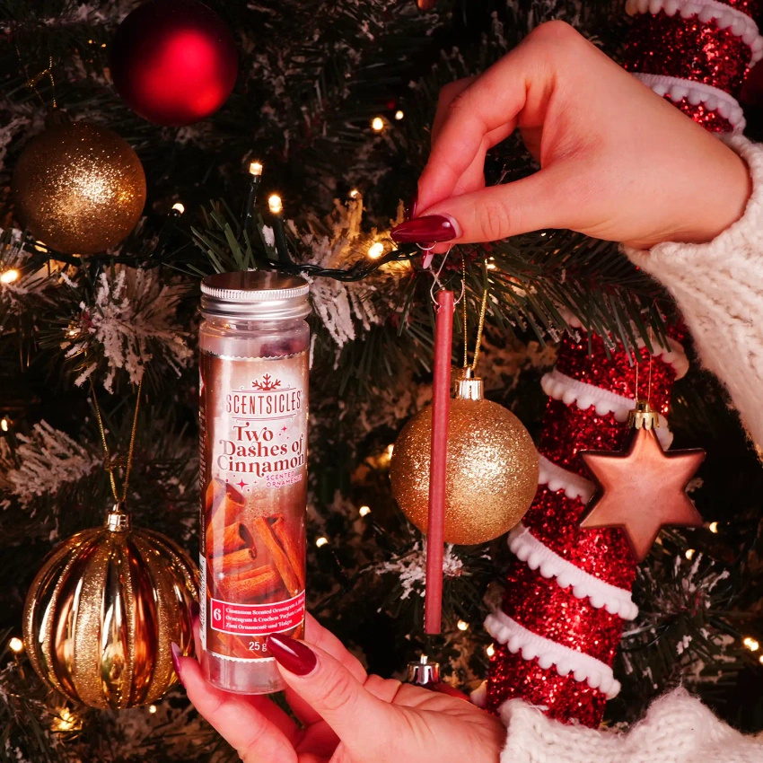 Scentsicles bâtonnets parfumés pour le sapin de Noël cannelle 6 pcs - Two Dashes Of Cinnamon