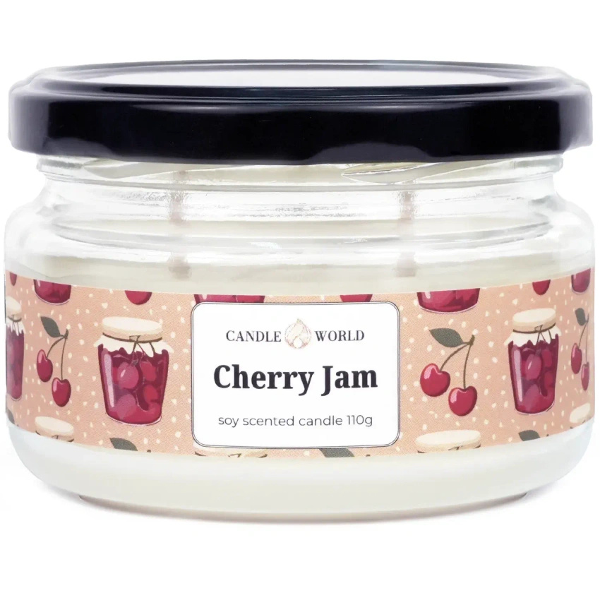 Candle World candela profumata di soia Cherry Jam 110 g Cherry
