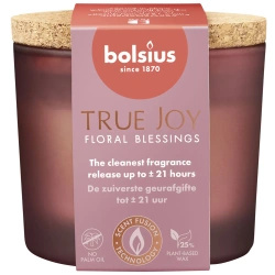 Bolsius True Joy vela perfumada mediana de cristal 66/83 mm - Floral Blessings