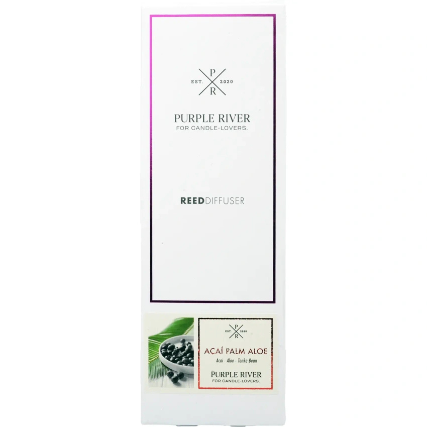 Purple River geurstokjes Acai Palm Aloe in een glazen flacon van 100 ml
