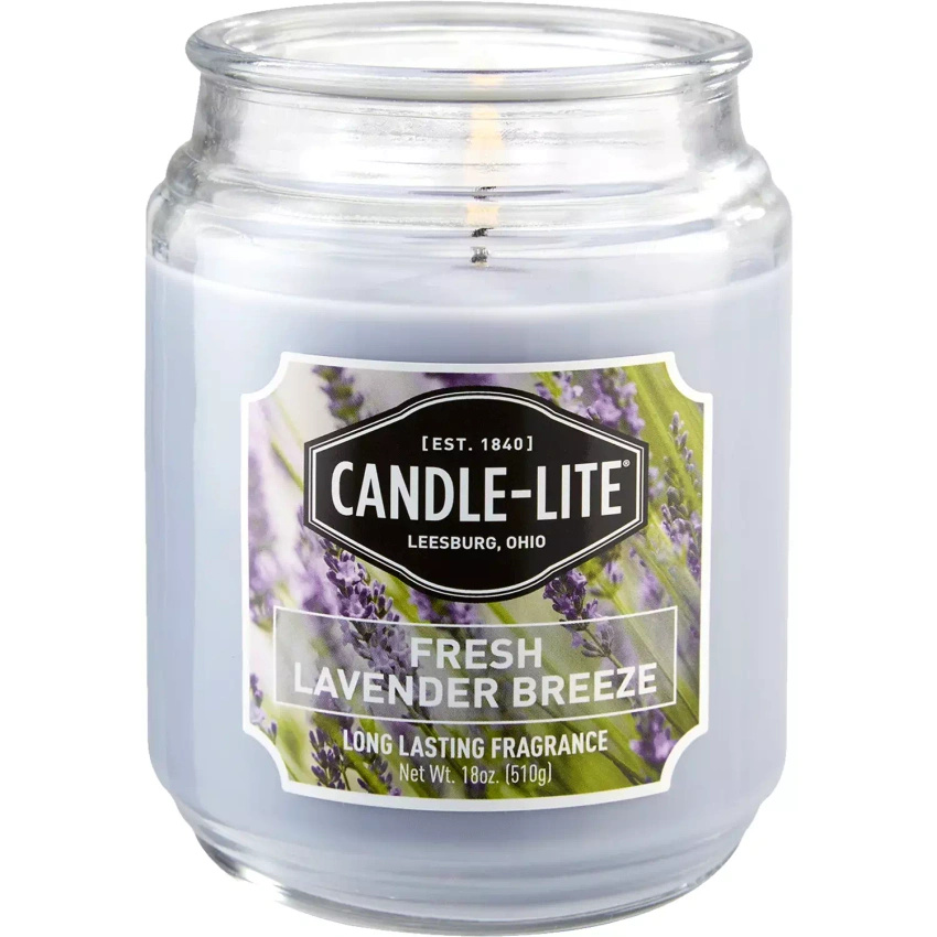 Duża lawendowa świeca zapachowa w szkle Fresh Lavender Breeze Candle-lite 510 g